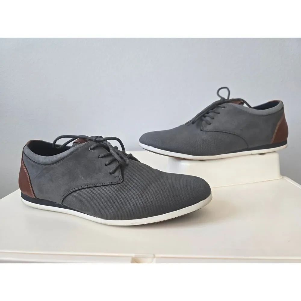 ALDO Men’s Gray Lace-Up Casual Sneakers Shoes Size 9.5 Stylish & Comfy